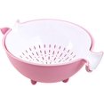 thumbnail image 1 of Colador de cocina 2 en 1, cuenco y colador de plástico grande, rosa, 1 of 5