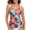 Blue Floral, variant on Women's V Neckline Tankini Top Bathing Suits Ruched Swimwear