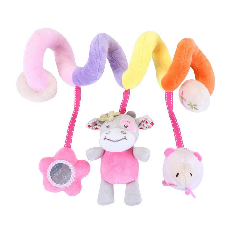 C: crab Baby Teether Toys Hanging Stroller Plush Toys Hanging Bed Spiral Activity Cartoon Teether Plush Toy