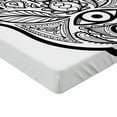 thumbnail image 2 of Ambesonne Hamsa Fitted Sheet, Evil Eye Oriental Eastern, Twin Size, White Black, 2 of 3