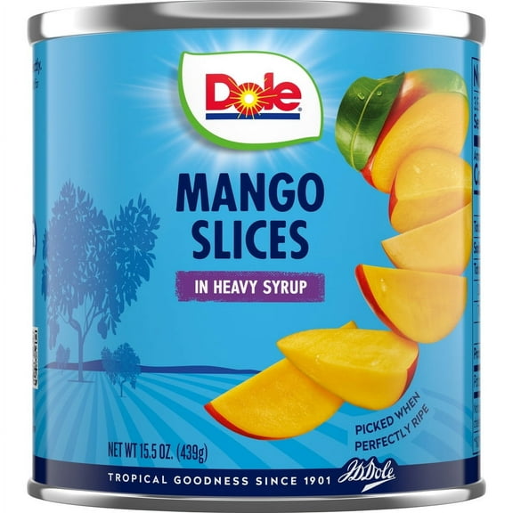Dole Mango Slices in Heavy Syrup, Good Source of Vitamin C, 15.5 oz Can