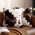thumbnail image 1 of 2 Pack Luxury Faux Fur Throw Pillow Covers Cowhide Decor Soft Fluffy Plush Pillow Covers Speckled Fur Square Cushion Covers for, 1 of 4