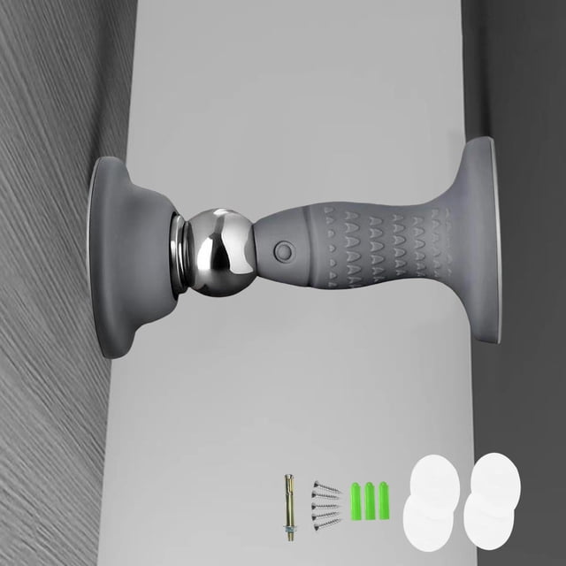Tope de puerta,Tope de puerta magnético Protector de pared Tope de puerta,Tope para puerta de oficina Topes para puerta sin taladro,Tope de puerta para suelo de protección suave y Gris