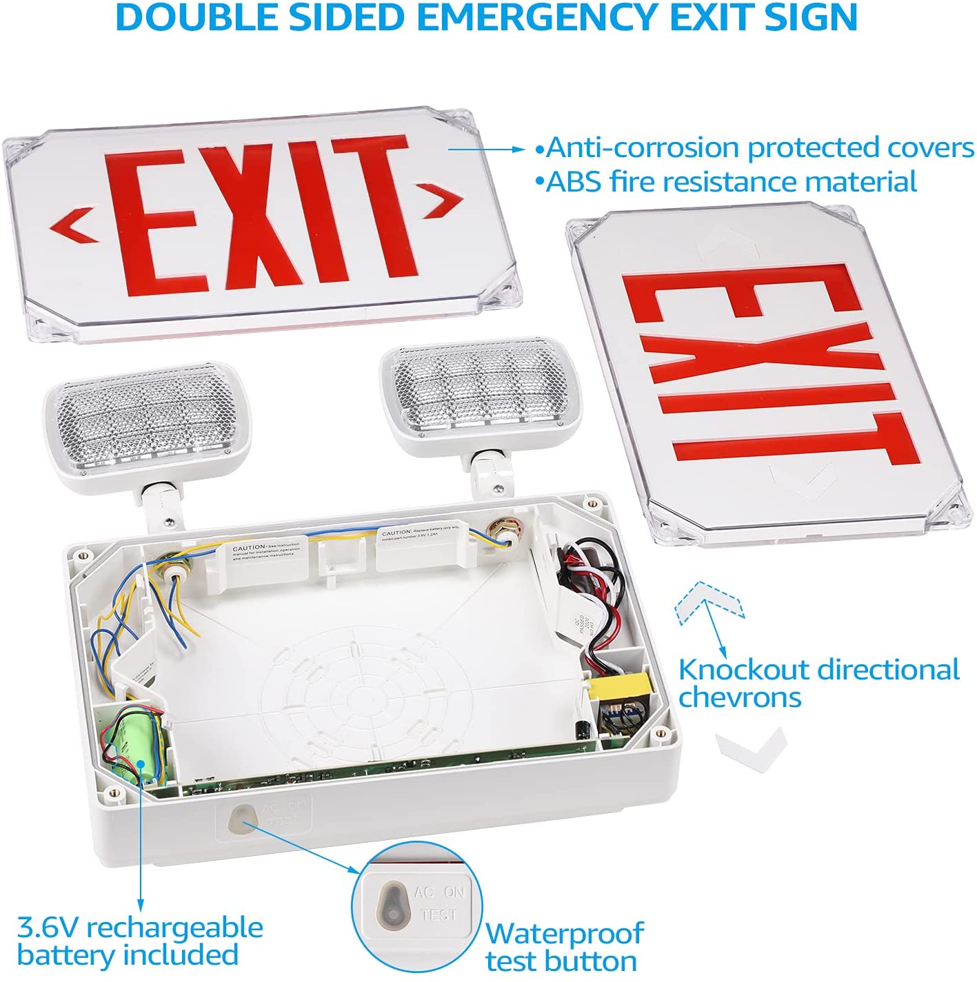 Panneau De Sortie De Secours LED Étanche (Green Letters) - Neuf