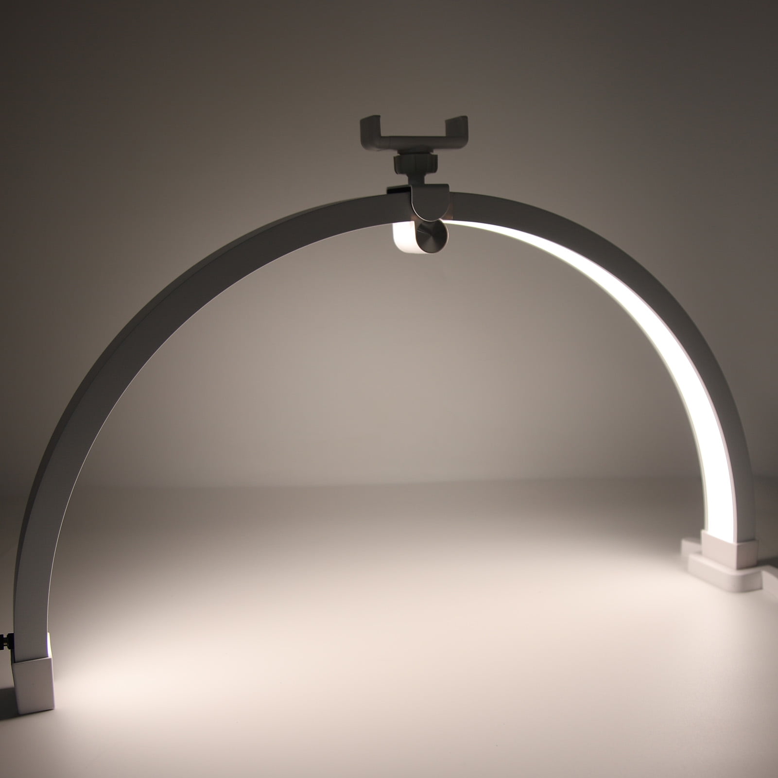 22 Inch Half Moon Nail Desk Lamp 20W Touch Control Foldable Manicure Tattoo Beauty Light 3200‑5600K CRI >90 with Phone Clip 100‑240V