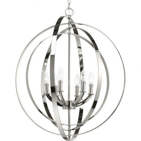 

6 Light in Luxe and New Traditional and Transitional Style 27.75 inches Wide By 30 inches High-Polished Nickel Finish Bailey Street Home