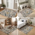 thumbnail image 5 of Area Rugs 4'x6'. Vintage Garden Flower Carpet Runner Indoor Outdoor Rugs Home Decor Aesthetic, Rustic Floral Leaf Pastoral Beige Non Slip Mats Washable Accent Rug for Living Room Bedroom, 5 of 8