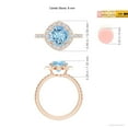 thumbnail image 5 of ANGARA Natural Vintage Style Claw-Set Round 1.6 ct Aquamarine Halo Ring in 14K Rose Gold for Women (Size-8mm) | March Birthstone, Anniversary, Jewelry Gift for Women | Natural Aquamarine Ring, 5 of 9