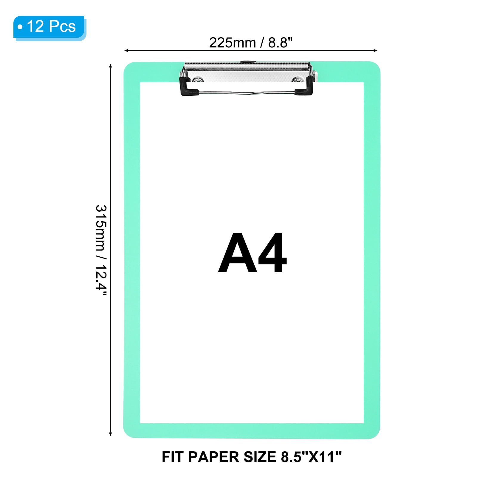 Uxcell 6" x 9" Plastic Clear Hanging Clipboard A5 Transparent Clipboard, Orange,12Pcs