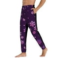 thumbnail image 3 of Kdxio Purple Snow Flakes Pattern Joggers,Sweatpants for Men with Pockets-XX-Large, 3 of 5