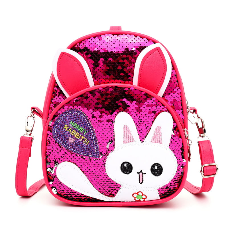 Toddler Kids Boy Girl Cartoon Backpack School Bag Plush Shoulder Bag Rabbit 