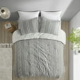thumbnail image 4 of 3 Piece Cotton Jacquard Comforter Set Gray Full/Queen, 4 of 20