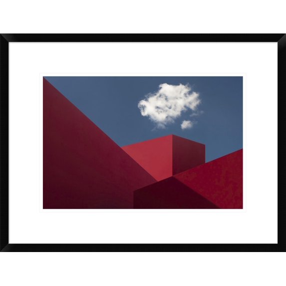 Global Gallery Hugo Borges 'Red Shapes' Framed Wall Art