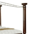 thumbnail image 3 of Queen Canopy Bed with Leatherette Headboard and Footboard Black and Brown, 3 of 4