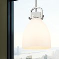 thumbnail image 3 of Innovations Lighting  Newton Bell - 1 Light 10" Stem Hung Pendant Satin Nickel/Matte White, 3 of 3