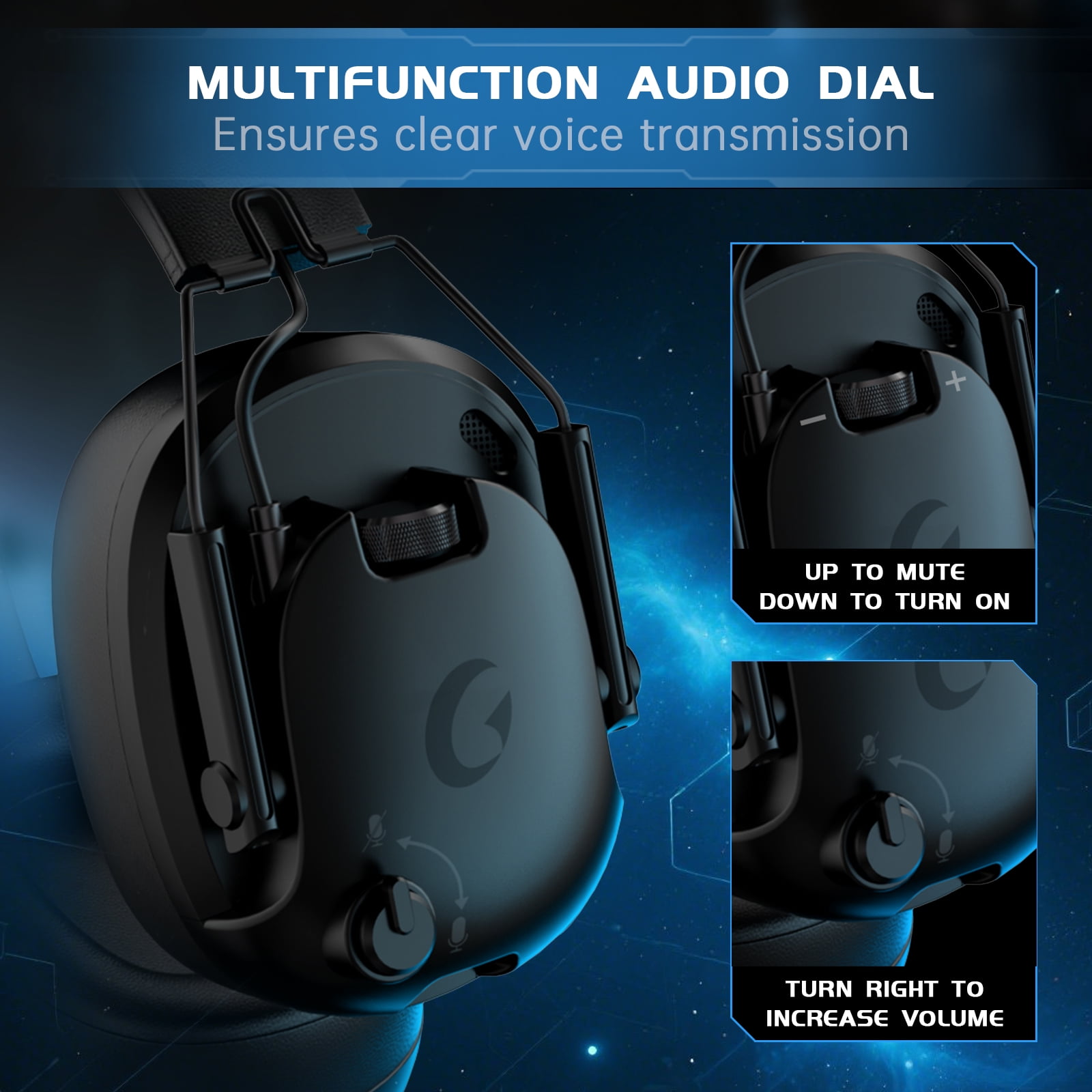Soifcik 2.4GHz Wireless Gaming Headset with Microphone, 7.1 Surround Sound & 45H Battery, Noise Cancelling Over-Ear Headphones for PS5, PS4, PC, Switch (Wired for Xbox), Black