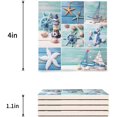thumbnail image 3 of FMSHPON Nautical Sea World Starfish Shell Set of 6 Coaster for Drinks, Absorbent Ceramic Stone Coasters Cup Mat with Cork Base for Home Kitchen Room Coffee Table Bar Decor, 3 of 4