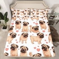 thumbnail image 2 of Homewish Cute Cartoon Dogs Bed Sheets,Kawaii Loves Pattern King Sheets,Pink White Brown Sheet Set For Boys Girls,Microfiber Bedroom Decor,4-Piece, 2 of 7