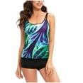 thumbnail image 2 of Flowy Tankini Bathing Suits for Women Gradient Color Swimsuits Two Piece Swimwear with Boyshorts, 2 of 6