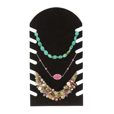 Easel Chain Necklace - Slotted Black Flocked Necklace Display Easel (7½