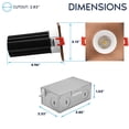 thumbnail image 4 of LUXRITE 2 In. LED Recessed Light, Round White & Square Copper Interchangeable Trim, 5CCT, 1000LM, 15W, CRI80, Dimmable, 4 of 7
