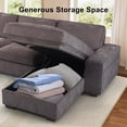 thumbnail image 2 of THLAND 99" Convertible Sectional Sofa Couches for Living Room, Modern 3-seat sofa with chaise longue, Detachable and Washable Cover, USB and Type-c Charging (Chenille,Dark Grey), 2 of 9
