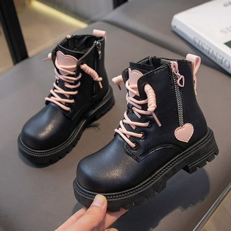 

RUICUW Women Shoes Comfortable Thick Sole Plus Velvet Warm Short Boots Fashionable Outdoor Princess Warm Boots 10-10.5 Years