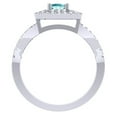 thumbnail image 4 of Dazzlingrock Collection 14K Blue Topaz And White Diamond Split Shank Engagement Halo Bridal Ring, White Gold, Size 8.5, 4 of 4