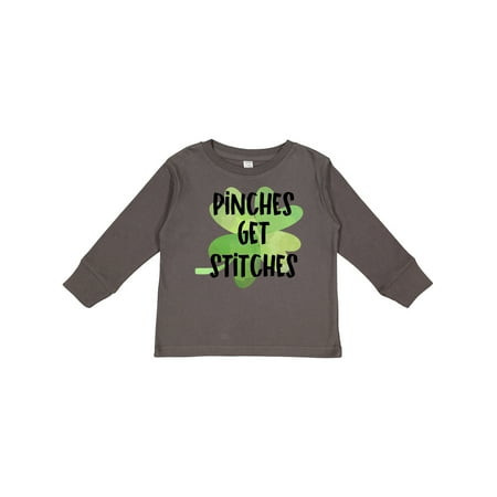 

Inktastic St. Patrick s Day Pinches Get Stitches Shamrocks Gift Toddler Boy or Toddler Girl Long Sleeve T-Shirt