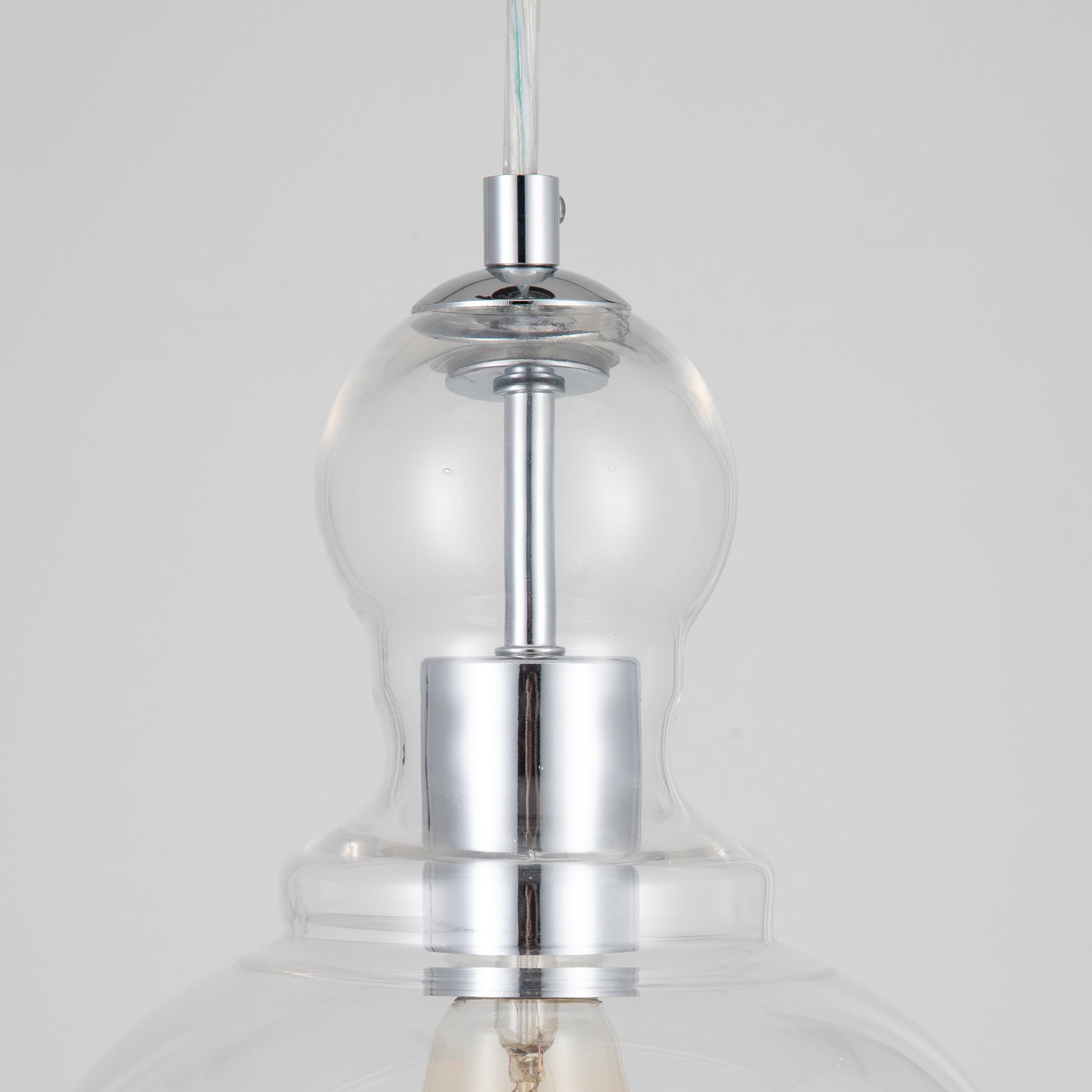 59" Pendant Light with Glass Shade & Chrome Finish for Various Home Decors