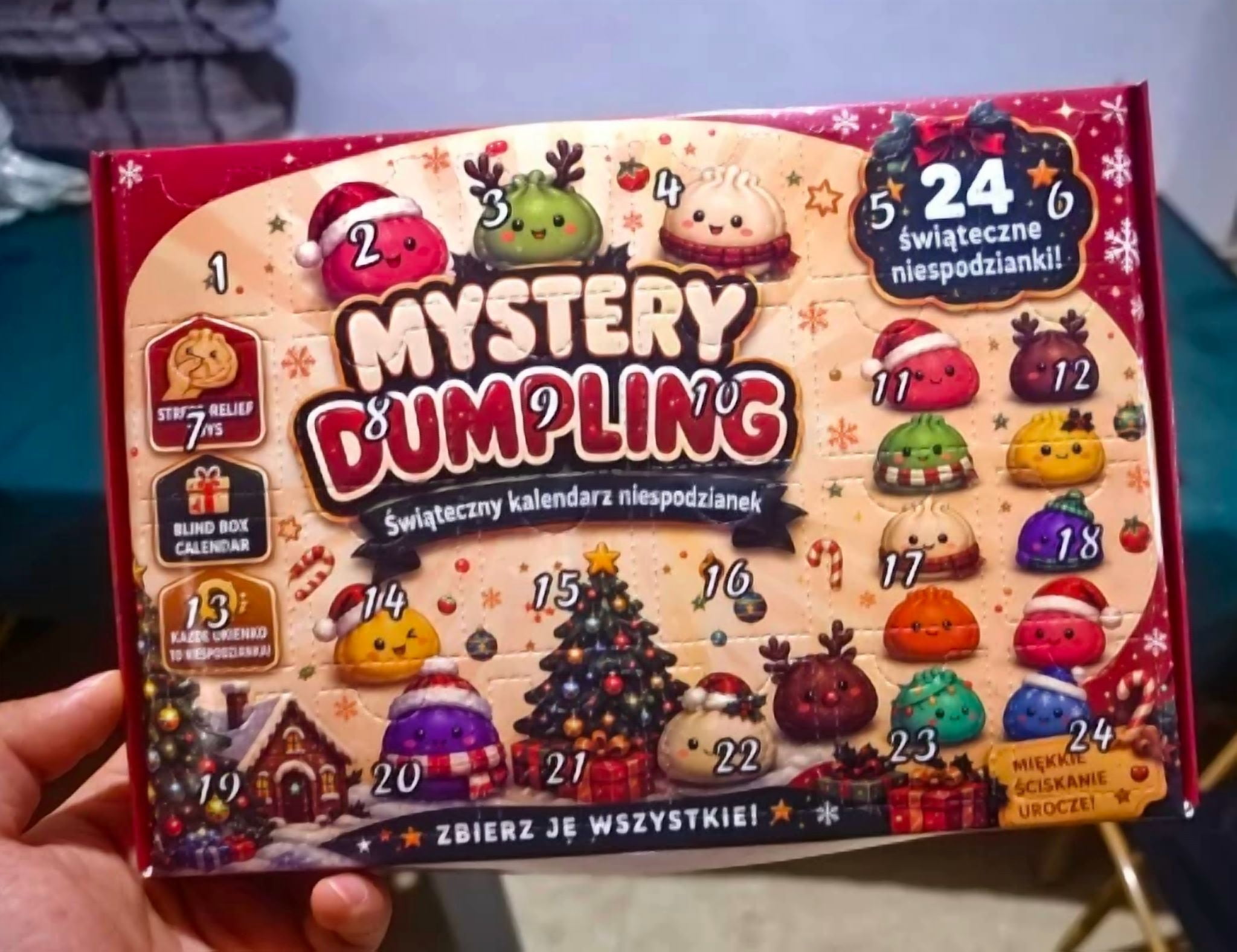 Christmas Dumpling Advent Calendar 2026, Dumpling Squishy Mystery Countdown Advent with 24 Surprise Gifts for Party Favors & Stocking Stuffers, Soft Stress Relief Squeeze Fidget Toys for Anxiety