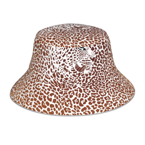 Balery Leopard Brown Sombreros para el sol para hombre y mujer, sombrero de pescador con UPF 50+