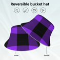 thumbnail image 2 of Fotbe Purple Buffalo Plaid Sombrero Tipo Pescador con Estampado – Sombrero de Sol de Algodón de Moda para Playa, Golf, Pesca, 2 of 6