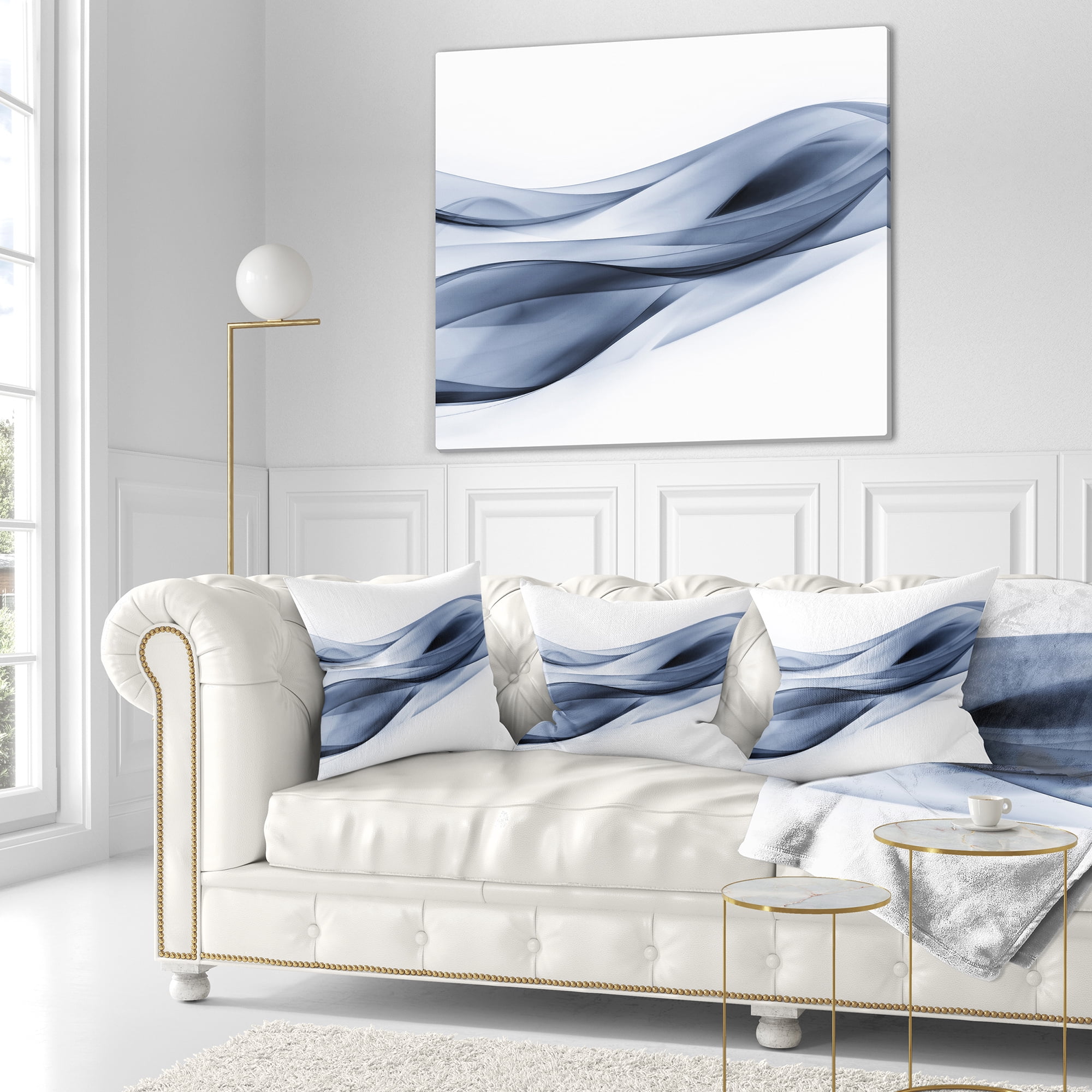 Designart Glittering Light Blue Pattern - Abstract Throw Pillow - 18x18