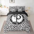 thumbnail image 2 of Feelyou Initial P Letter Twin Bedding Sets 7-Piece for Teen, Black White Fashion Bow-tie Bedding Comforter Set, Chic Cheetah Print Reversible Sheet Sets, Super Cozy Room Decor, 2 of 8