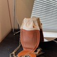 thumbnail image 6 of Hzzsbu Cute Fish Shape Crossbody Bag, Hollow Woven Leather Drawstring Shoulder Purse, 6 of 7