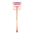 thumbnail image 3 of 2 ct Asscher Cut Simulated Pink Diamond Solitaire 14K Rose Gold Womens Engagement Ring, 3 of 5