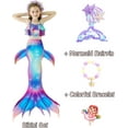 thumbnail image 2 of 5PCS Mermaid Tails for Swimming for Girls Kids Mermaid Swimsuit Costume Princess Bikini Set Bathing Suits High quality, 2 of 5