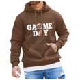 thumbnail image 1 of VBARHMQRT Yellow Hoodie Men Rugby Printed Pocket Drawstring Hooded Sweatshirt Casual Loose Comfortable Trendy Business Sweatshirt, 1 of 4