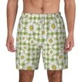 thumbnail image 2 of Picia Daisies Flowers pattern Mens Swim Trunks with Compression Liner Stretch Beach Shorts Quick Dry with Zipper Pockets No-Chafing Board Shorts-X-Large, 2 of 9