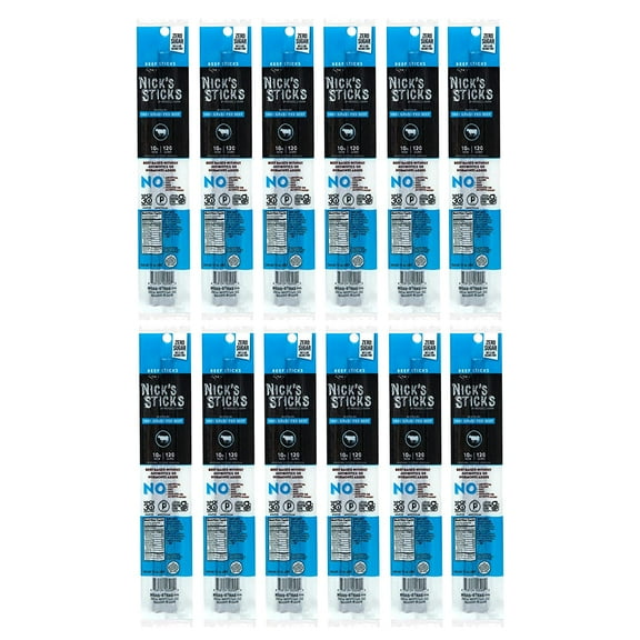 100% Grass-Fed Beef Snack Sticks | Made in the USA | Gluten Free | Paleo, Keto, Whole30 Approved | No Soy, Antibiotics or Hormones (12 – 1.7oz. Packages of 2 Sticks)