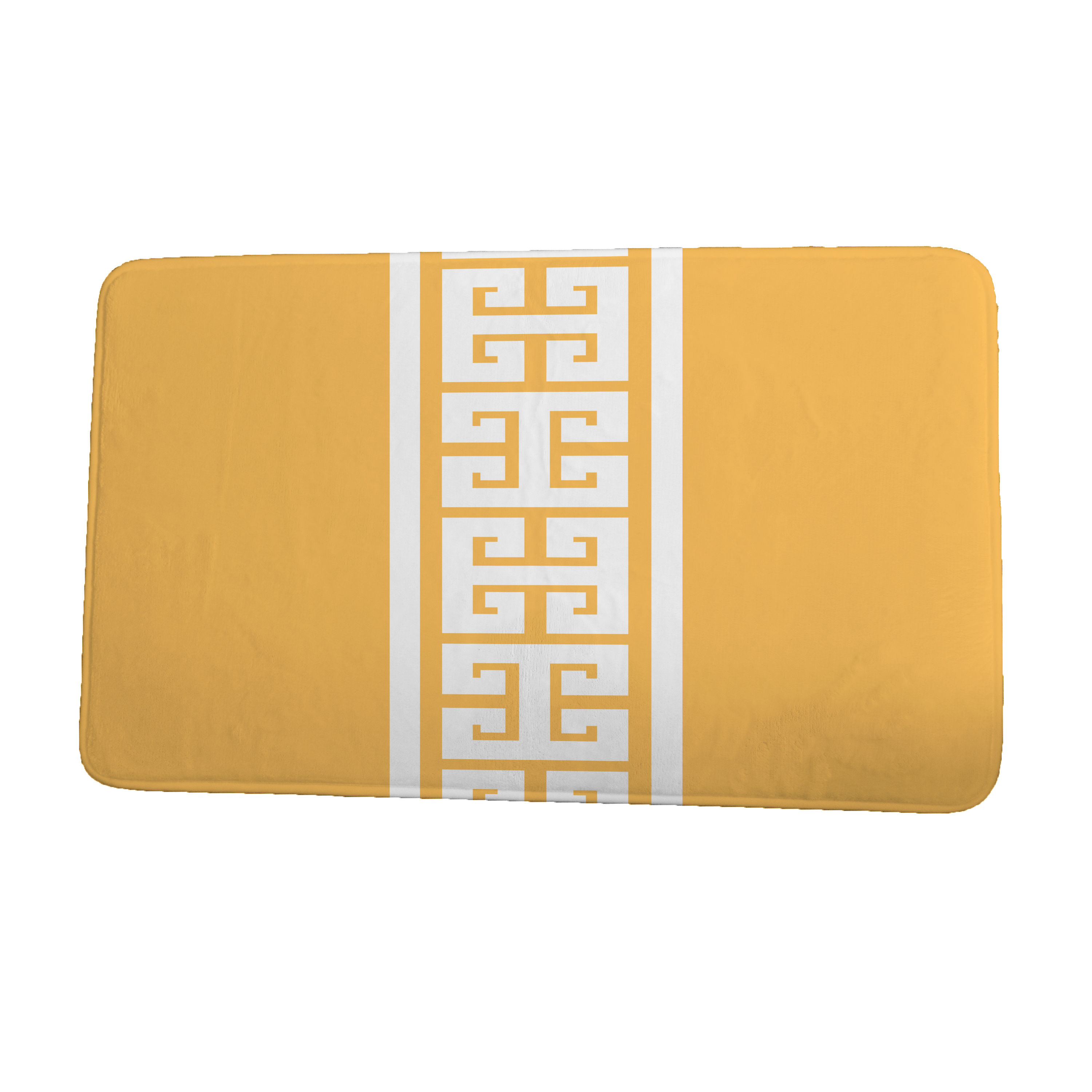 Nautical Nights Key Stripe Yellow Stripe Print Bath Mat