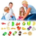 thumbnail image 2 of Pretend Play Fruit Vegetables Cutting Set Kids Kitchen Accessories ■\ △√ D4L5, 2 of 9