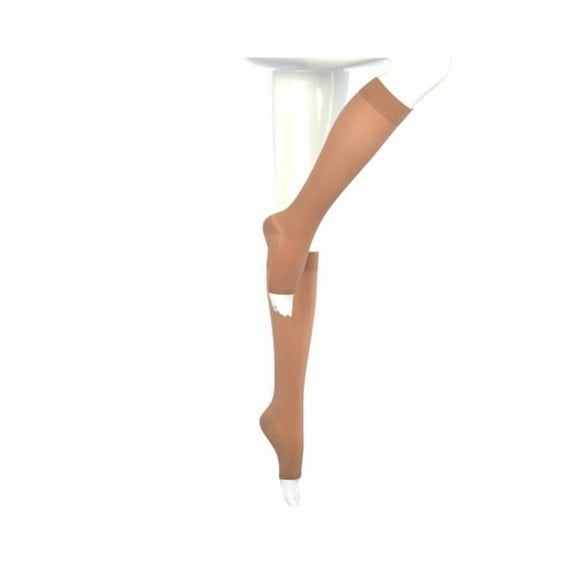 mediven comfort for Men & Women, 15-20 mmHg Calf High Open Toe Compression Stockings, Sandstone, II-Petite