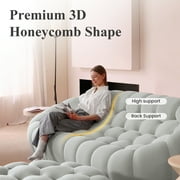 99 Bubble Couch Modern, Oversized Curved Couches, Lazy Floor Sofa, Light Gray Bubble Couch,Upholstered Comfy Mesh Fabric 3D Honeycomb Shape Couches for Living Room, Office, Apartment, 3-Seater