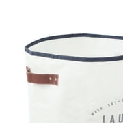 Better Homes & Gardens Ivory/Grey Canvas Laundry Hamper, 16 in x 25 in