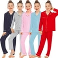 thumbnail image 5 of Europe And The United States Pajamas Children's Long Sleeve Pants For Boys And Girls Comfortable Lapel Loose Home Wear, 5 of 9