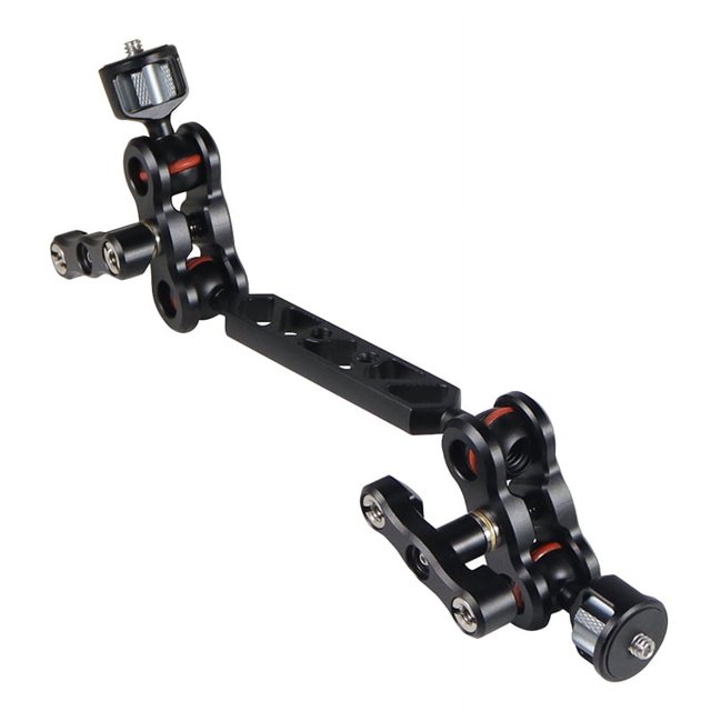 Brazo articulado de aluminio de 5 pulgadas para cámara, barra de extensión con cabezal esférico doble y tornillos de 1/4 de pulgada para soporte de cámara DSLR