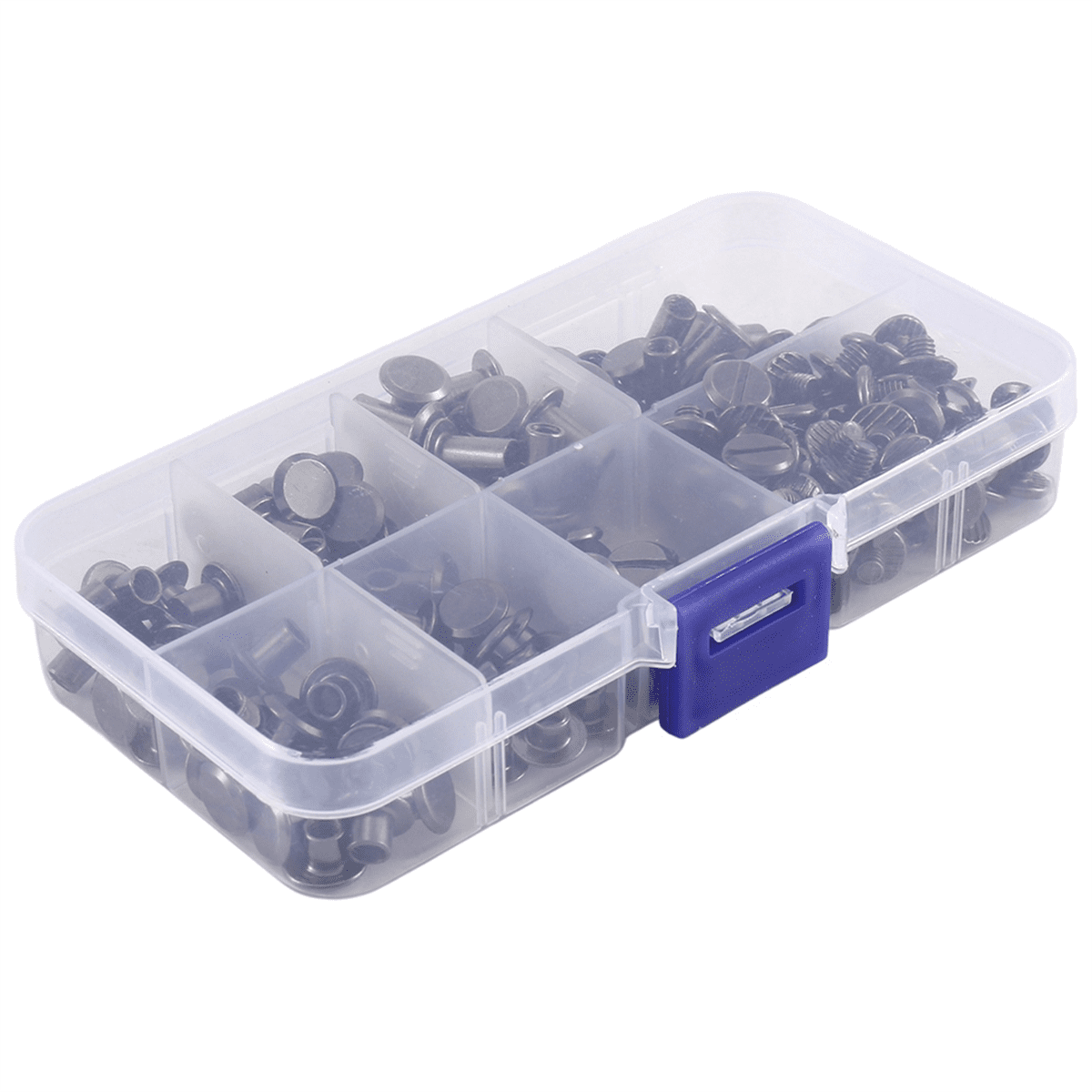 180 Sets Chicago Screws Assorted Kit,6 Sizes of Round Flat Head Leather Rivets Metal Screw Studs for DIY Leather Craft A