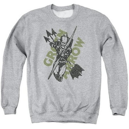 Trevco Jla-Archers Arrows Adult Crew Sweat Tee, Athletic Heather - Medium